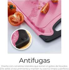 Juego de 3 Tablas de Picar Antideslizantes de Plástico Alta Calidad - Rosa - Ver 11