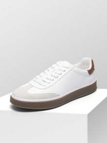 Men's Business Casual Sneakers Fashionable & Comfortable Dressy Casual Shoes Dress Shoes Business Casual Shoes For Men Fashion Sneakers - 白色 - 查看 1