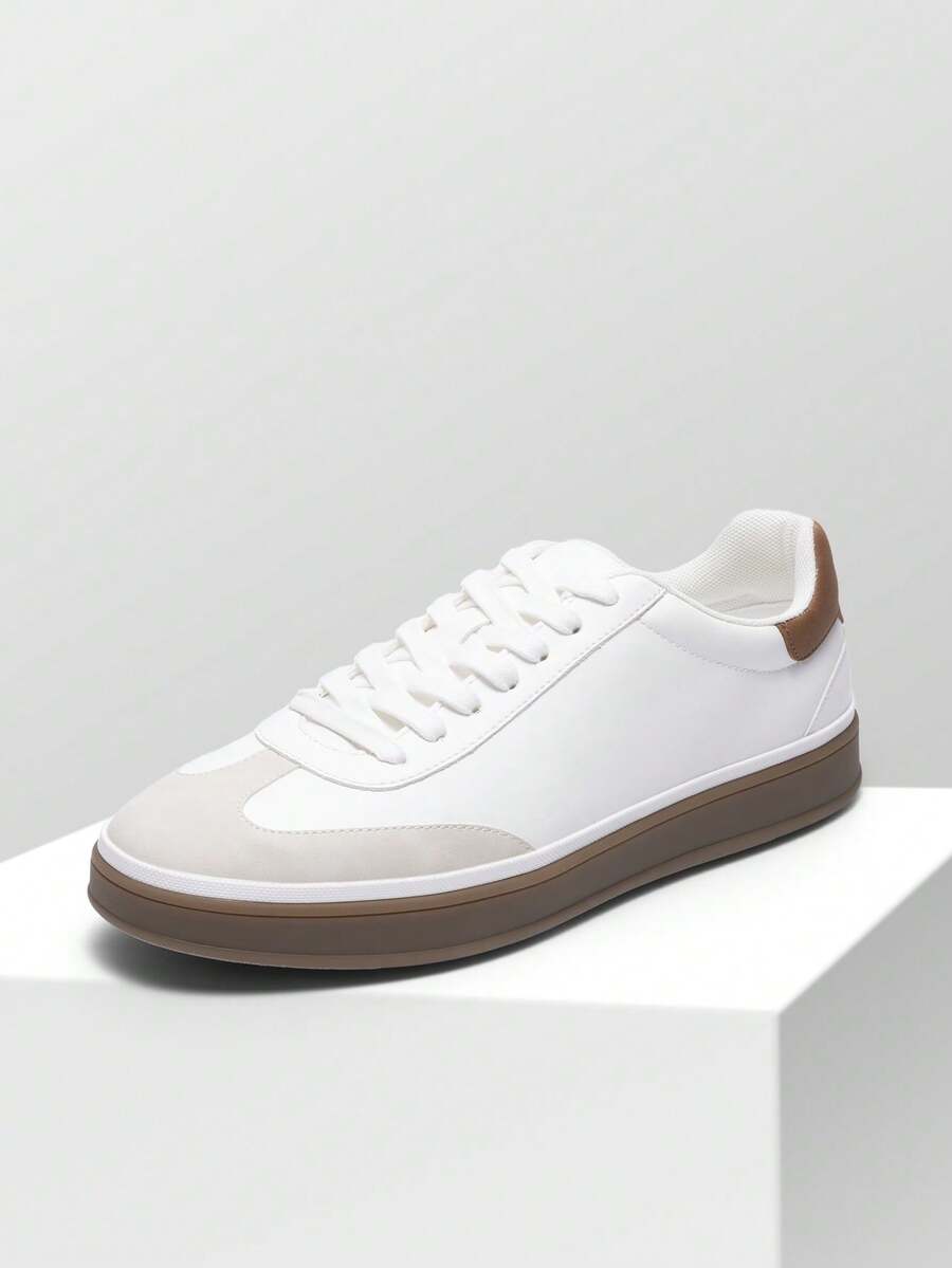 Men's Business Casual Sneakers Fashionable & Comfortable Dressy Casual Shoes Dress Shoes Business Casual Shoes For Men Fashion Sneakers - 白色 - 查看 1