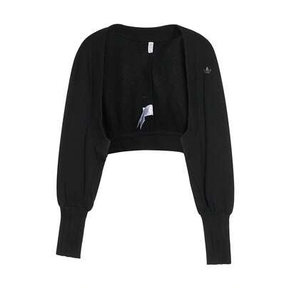 Adidas Clover 时尚开衫女短款外套春秋针织毛衣 HC3823