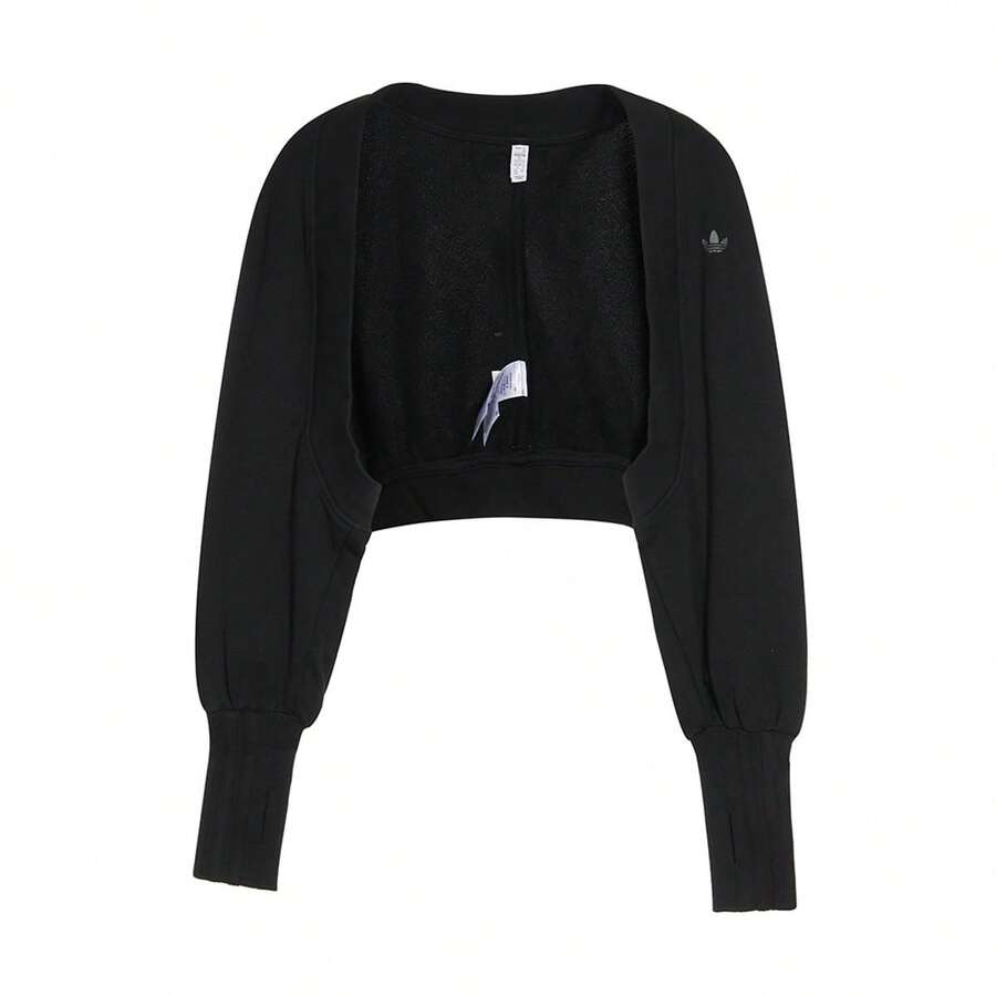 Adidas Clover Stylish Cardigan Women Short Jacket Spring Autumn Knitted Sweater HC3823 - Black - View 1