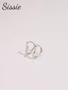 1 件时尚金色心形耳钉，适合女孩在派对、宴会、节日、约会、婚礼和其他场合佩戴，也是理想的生日礼物和返校礼物。 - 銀色 - 查看 2