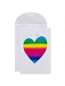 Blank Cards With Envelopes Rainbow Heart Stationery 48Count