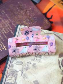 1pc Women's Halloween Pumpkin, Spider, Skull, Bat, Ghost Square Hair Clip, Funny Hair Claw, European & American Hair Accessory Fall Claw Clips Autumn Hair Clutch Fashion Clips For Hair Elegant Winter Hair Accessories For Women For Vacation Outfits Woman