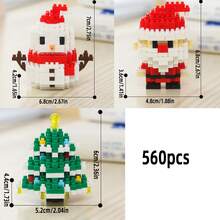 Christmas Building Block Set, Includes Rotating Christmas Tree, Gingerbread House, Christmas Train, Santa Claus, Christmas Stocking, Reindeer, Santa Claus, Apple House, Christmas Tree, Vintage Christmas Snow House, Holiday Decor Building Block Set, Creative Adult Holiday Gift, Adult Building Block Set, Suitable For Home Decor, Office Decor, Living Room Display, Home Accessories, New Year Gift, Party Gift, Christmas Gift - Multi-colored Christmas Tree House - View 12