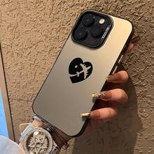 Funda de teléfono plana Simple Love compatible con  15/15 Plus/15 Pro/15 Pro Max,  14/14 Plus/14 Pro/14 Pro Max,  13/13 Pro/13 Pro Max,  12/12 Pro/12 Pro Max,  11/11 Pro/11 Pro Max,  7/8 Plus,  XR/XS Max - Colores mixtos - Ver 4
