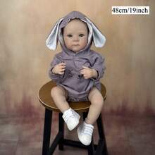 Lifelike 19inch 48cm Soft Vinyl Full Body Reborn Baby Doll Bath Toy Newborn Girl Bebe Play House Waterproof Birthday Gift - Muñeca de cuerpo de vinilo suave - Ver 2