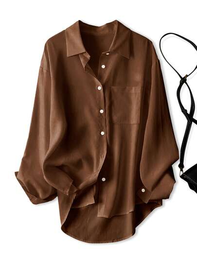 Damen Lässiges, weites Langarmhemd, Frühling/Herbst