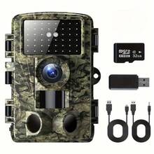 Outdoor Wildlife Photography Camera | 16 MP Game Camera With Night Vision, 0.7s Trigger Motion Activation, 90° Wide Angle & 38 Glow-Free IR LEDs, Fits Tree Stand - Green - View 1