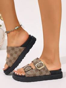 New Plus Size Women Wedge Platform Sandals, Fashion Versatile Minimalist Style Soft Comfortable Solid Color Full Coverage Women Wedge Platform Sandals