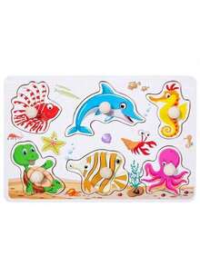 1Pc Wooden Shape Puzzle Toy, Fine Motor Color Matching Sorting Board, Early Learning Educational Activity Toy Gift For Preschool Toddler Baby 3 4 5 Year Old - Multicolor - View 25