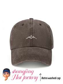 1 Piece Mountain Pattern Printed Baseball Cap, Retro Fashion Distressed Hat, Unisex For All Seasons, Adjustable Size, Soft Top Fashionable Mountaineering Hat, Outdoor Outings, Mountain Climbing, Daily Wear, Perfect Gift