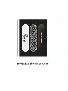 Zestaw 3 bezramowych, czarno-białych, retro, ściennych grafik, 1/3 szt., estetyczny, modny plakat kolażowy Y2K, grunge'owy wzór lamparta do akademika, sypialni i mieszkania | Awangardowy wystrój pokoju, starannie dobrana galeria ścienna