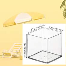 1 件透明现代花瓶，方形框架，蝴蝶，书形，方形，厚 ABS 透明花架，无需电力，适用于家庭、办公室、婚礼、周年纪念装饰礼物，耐用且新颖的设计 - 無色 - 查看 10