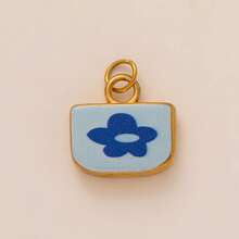 1 pezzo Ciondolo semplice e carino in acciaio inossidabile a forma di casa con fiore, arco e ciliegia, adatto per realizzare collane, bracciali, orecchini, portachiavi, catene per borse, fibbie per merletti, accessori gioiello da donna, accessori fai-da-te