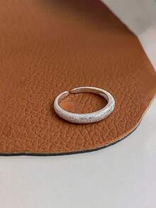 GAGAFEEL 1 chiếc nhẫn đeo tay mỏng có thể điều chỉnh được bằng bạc Sterling S925 thời trang tối giản thanh lịch lấp lánh mờ mở cho phụ nữ làm quà tặng trang sức dự tiệc hàng ngày - Bạc - Xem 5