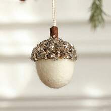 3 Stücke Feiertags-Eichel Filz Dekorationen, klassischer Filz mit glitzernder Mütze. Filz Ei Dekoration, vielseitig einsetzbare Festdekoration für Wand, geeignet für Zuhause und Kamin, passend für Weihnachten, Valentinstag, Ostern, Ramadan und andere Feiertage - Verschiedenfarbig - Übersicht 6