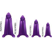 Capa con capucha de Halloween, Capa para hombre y mujer, Capa larga de la Parca, el Diablo, la Bruja, Disfraz para festivales y fiestas, Accesorios de cosplay, Utilería para actuaciones, Decoraciones de Halloween, Accesorios de mascarada, Utilería de eventos de cosplay, Adecuado para Halloween, Navidad, Carnavales, Fiestas de cumpleaños y talla grande, El regalo perfecto para familiares y amigos - Multicolor - Ver 8