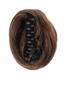Synthetic Hair Bun For Women, Claw Clip Hairpiece With High-Temperature Fiber, Fluffy & Natural Slouchy Bun Maker, Straight Hair Scrunchie Fall Fashion Women Hair Clip Autumn Hair Accessories Elegant Hair Claw Hair Clutch Clips For Hair Winter For Vacation Outfits Woman