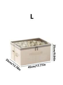 1pc Dustproof Cotton And Linen Clothes Storage Box With Cover, Thickened Washable Clothes Storage Box, Dormitory Wardrobe, Pants Storage Basket - Multicolor - View 11