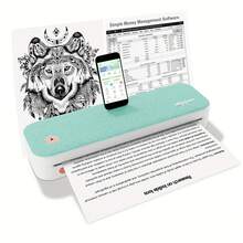 PeriPage A40 Wireless Thermal Printer - No Ink Needed, Print On A4 And Multi-Size Roll/Folded Paper, For Docs/Labels/Photos, Works With Smartphone & Computer - Blue - View 2