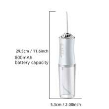 四合一口腔护理电动水牙线，粉色牙科冲洗器，USB 充电，3 种模式和 4 个喷嘴，220 毫升水容量，IPX7 防水，适合家庭、旅行和男女礼物携带 - 白色 - 查看 6