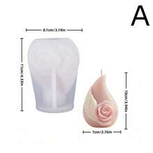 1 Stück wasserförmige Rose Flügel/duftende Rose Sojawachs Form aus Silikon, geeignet für DIY romantische Kerzen, handgemachte Seifen, Hochzeitsdekoration Kerzen, Handwerksausstellungsformen, einfach zu entformen
