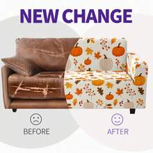 1 pièce Housse de canapé élastique, convient pour les canapés de 1 à 4 places, adapté pour le salon, la chambre, la salle à manger - lavable en machine, canapé d'angle, décoration de fête d'Halloween, cadeau de Thanksgiving, décoration de Noël