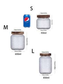 American Style Hammered Glass Sealed Jar,  Tea/Coffee/Bean Storage Container With Nut And Grain Organizer - Brown - View 6