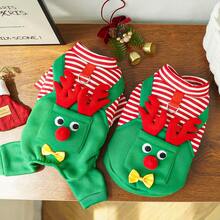 Suéteres para perros Disfraz navideño para mascotas Ropa de reno de invierno para perros y gatos Sudadera suave y cálida