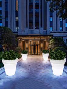 1pcs 4LED Solar Plant Lights, Plastic White LED Flower Pot Lights, Can Be Placed In Outdoor Indoor Places, Such As Dining Tables, Bedrooms, Living Rooms, Offices, Tables, Windows, Balconies, Courtyards, Gardens, Fences, Paths And Other Indoor And Outdoor Occasions. - 白光 - 查看 2