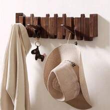 OBOVAY 1个壁挂式衣帽架,带8个挂钩,承重50磅,安装无损,节省空间,适合悬挂外套、钥匙、帽子、毛巾,适用于全屋/卧室/浴室/厨房/玄关/走廊,节省空间的玄关衣帽架(螺丝安装) - 彩色 - 查看 5