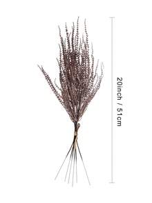 6/18 Pcs Artificial Grass Plants Wheatgrass Fake Grass Shrubs Plastic Grass Onion Grass Flowers UV Resistant Plants Bohemian Home Table Decor Rustic Farmhouse Party Home DIY Crafts Patio Flower Garden Farmhouse Flower Arrangements Table Centrepieces - Coffee Brown - View 3