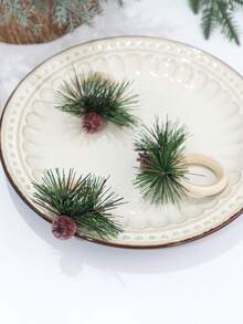 3Pcs Christmas Napkin Rings ,Realistic Pine Needles, Red Berries And Pinecone Accents, Elegant Xmas Table Setting Accessories, Decoration For Christmas Party,Dinner - Multicolor - View 14