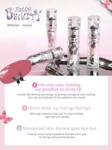 FLORTTE فلوريت هيلو بيوتي لاكر الشفاه، لمعان وترطيب لطلاء الشفاه