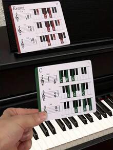 120pcs Piano Chord Flash Cards, FF Campfire Colorful Electric Piano Chord Fingering Diagrams, Piano Chord Flash Card Set With Colored Coding Charts - Ideal For Beginners, 12-Key Learning Kit, Easy For Music Theory And Fast Progress - Instrument Accessories, Piano Accessories, Suitable For Beginners, Musicians, Bands, Performance Events, Music Teaching, Beginner Gifts, Musician Gifts, String Instrument Accessories, New Year Gifts. - Multicolor - View 2