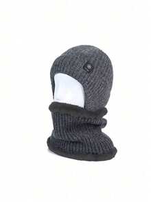 Męska czapka zimowa ciepła dzianinowa czapka z ochroną słuchu pogrubiona zimowa jesienno-zimowa dzianinowa czapka z ochroną szyi zestaw szalików jesienne dekoracje - A - Zobacz 9