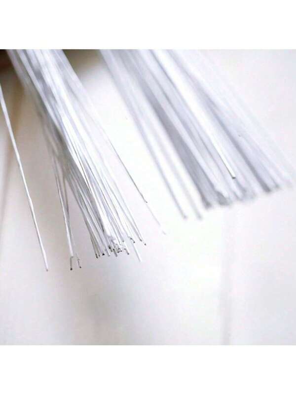 50Pcs Bulk White Cut Paddle Wire, 15.75" Stems, Green Florist Wire Stems For Flower Arranging, Florist Supplies, Jewelry, Gifts, Crafts, Wreath Making, Garland, Plant Garden Ties, Bouquet Wrapping,Suitable For Decoration At Weddings, Birthdays, New Year Celebrations, Halloween, And Christmas.