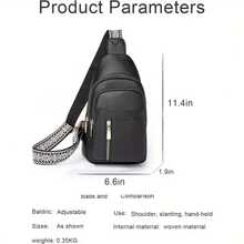 In 2024, The New Fashion Classic Solid Color Pu Waterproof Fabric With Multi-Pocket Pattern Woven Shoulder Straps And Diagonal Shoulder Chest Bags Is Suitable For Shopping. - trắng - Xem 5