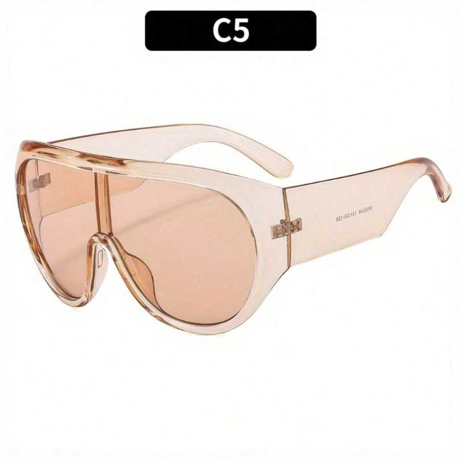 1 Pcs/Set, New Large-Frame Sports Protective Sunglasses,  Men's And Women's Personalized Sunglasses. - 香檳色鏡框搭配香檳色鏡片 - 查看 1