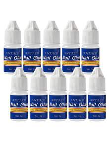 5支装专业美甲胶水，强力粘合剂，速干美甲胶水 - 無色 - 查看 2