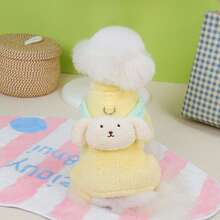 新款秋冬动物服装，宠物四脚抓绒外套，厚实保暖，猫狗衣服，宠物连体衣，动物服装，猫咪保暖服装，英式背带装，可爱卡通背带裤连体衣，双面抓绒 - 薄荷綠 - 查看 8