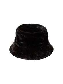 1pc Unisex Solid Color Faux Fur Bucket Hat, Casual Warm Outdoor Versatile Bucket Hat Suitable For Daily Use, Autumn - Solid Color - View 2