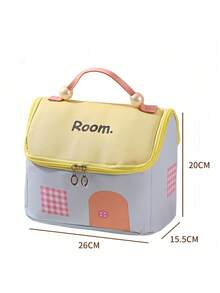 1 Stück großvolumige Dopamin-Farbblock-Kosmetiktasche in Hausform, Organisationsaufbewahrungstasche, geräumiger tragbarer wasserdichter Reise-Organizer, geeignet für Herbst/Winter Kosmetikaufbewahrung, Weihnachts-Haaraccessoires Aufbewahrung