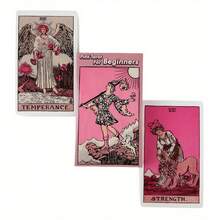 Bộ bài Tarot dành cho người mới bắt đầu màu hồng, thích hợp cho tiệc tùng và ngày lễ, bàn cờ, bài Tarot Oracle, trò chơi bài, bài Tarot, bài Tarot, bài Oracle, bài Tarot, bài Tarot, bài Oracle - Màu Hồng Tươi - Xem 6