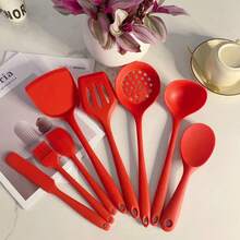 8 قطع مجموعة أدوات المطبخ السيليكون، مجموعة أدوات الطهي غير لاصقة تشمل ملعقة الحساء وملعقة الأرز