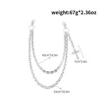 1pc Punk Layered Pants Chain For Men Women, Silver Heart Cross Rivet Tassel Wallet Chains, Hip Hop Pocket Chains, Goth Jewelry Key Chain Wallet For Men