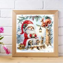 1 pièce Peinture de diamant - Motif Père Noël, 20*20cm/7,87po*7,87po/30*30cm/11,8*11,8po/40*40cm/15,7*15,7po, Art de diamant fait main DIY Kit de peinture de diamant point de croix, Cadeau décoratif, Cadeau d'anniversaire, Set de peinture de diamant en mosaïque pour débutants, Décoration de salon chambre à coucher, Cadeau d'art surprise, Sans cadre