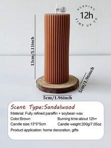 Brown Vertical Striped Tapered Cylindrical Scented Candle, European-Style Home Decor Foyer Accent, Wedding Favor Candle, Suitable For Rooms, Dining Tables And All Corners Of The Home, Ideal For Christmas Gatherings, Birthday Celebrations, Romantic Weddings And Elegant Dinners, Expressions Of Love On Valentine's Day, Heartfelt Anniversaries, And Gifts For Mothers.