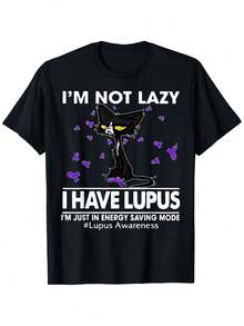 I'm Not Lazy I Have Lupus Awareness T-Shirt - Lupus  Mode Graphic Tee, Purple Ribbon Lupus Fighter Shirt For National Immunization Month, Heavyweight 180gsm Cotton Loose Fit Streetwear Top (1XL-5XL) - Gift For Lupus Warriors, Men & Women, Advocacy Clothing, Street Fashion, Comfortable Fabric, Statement Apparel, Chronic Illness Support, PLUS SIZE